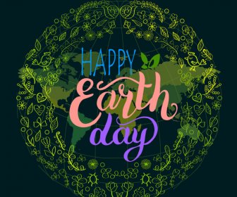 पृथ्वी दिवस सार ग्लोब के साथ बैनर डिजाइन