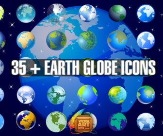 Dünya Küre Icons Set