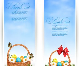 Telur Paskah Dan Keranjang Vektor