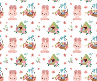 Easter Pattern Template Repeating Bunny Eggs House Decor