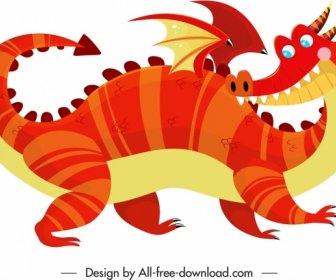 Östliche Drachenikone Lustige Cartoon-Charakterskizze