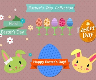 Easters Icons Collection Illustration With Various Shapes