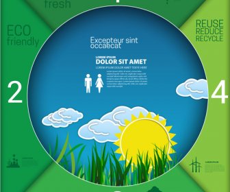 Eco Spanduk Desain Dengan Lingkaran Infographic Gaya