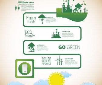 Eco Spanduk Desain Dengan Gaya Infographic