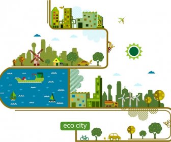 Eco City Infographic Design With Vertical Style