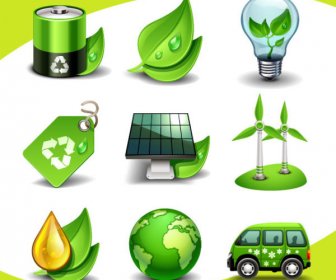 Eco-Elemente-Symbol-Vektor