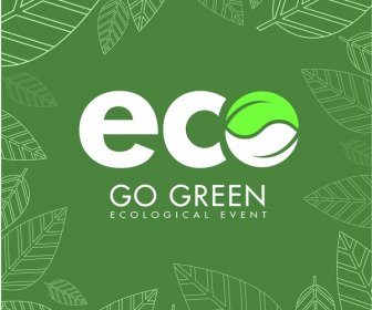 eco flyer design white text green leaves decoration