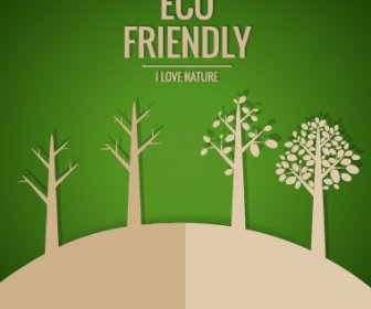 Eco Przyjacielski Miłość Natura Wektor Szablonu