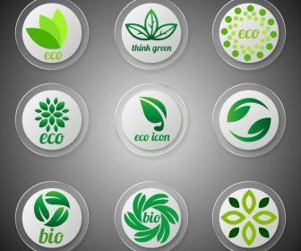 Eco Icons Design With Circle Style