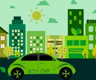 eco life concept green city decoration