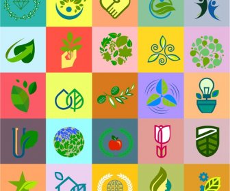 Eco Hidup Ikon Terisolasi Dengan Simbol-simbol