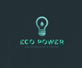 Eco Power Logotipo Modelo Lightbulb Esboço Moderno Design De Contraste Plano