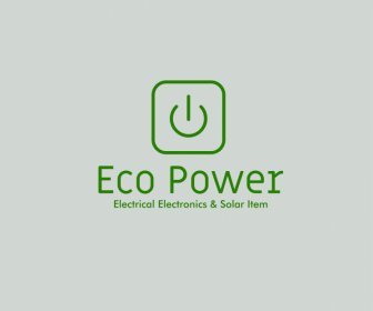 eco power logotype green button texts flat sketch