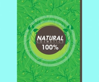 Öko Produkte Flyer Grüne Blätter, Hintergrund Und Kreis