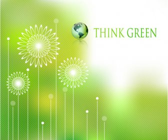 Ecologic Mit Grünen Design Hintergrund Vektor