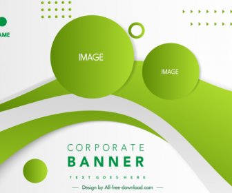 Ecological Banner Template Dynamic Decor Green Circles Lines