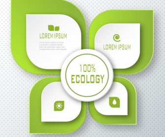 Ecology Banner Design With Green Rounded Shapes