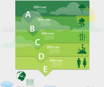 Ökologie-Banner-Design Mit Vignette Infografik Stil
