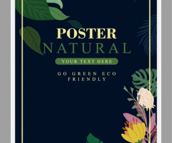 Ecology Banner Template Dark Colorful Classic Nature Elements