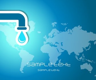 生态横幅自来水自来水大陆地图蓝色平