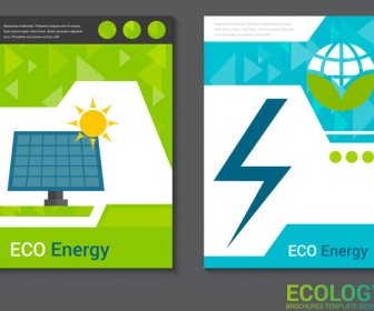 Ecology Brochure Design With Energy Symbol Illustration