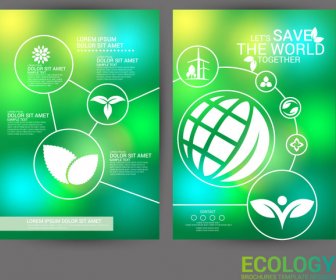 Ecologia Opuscolo Design Bokeh Sfondo Verde