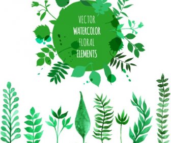 Ecology Green Watercolor Stickers