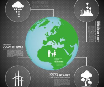 Ekologi Infographic Desain Dengan Bumi