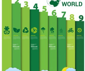 Ecology Infographic Design With Vertical Chart