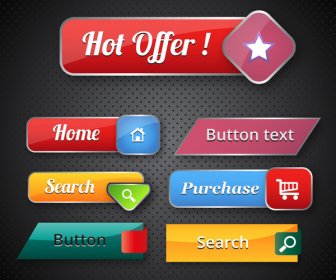 ecommerce promotion buttons vector illustration with various shapes