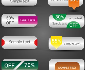 E-Commerce-Website-Textschaltflächen Vektorillustration