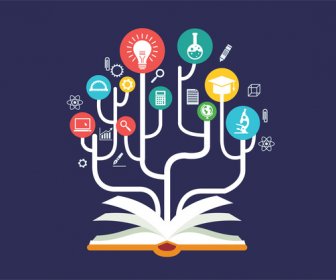 Education Processes Infographic With Open Book Design