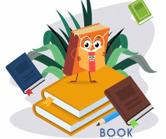 교육 배경 양식에 일치시키는 책 스케치 동적 디자인