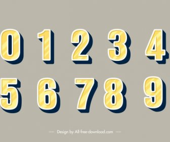 Educational Numbers Background Template Flat Yellow Design