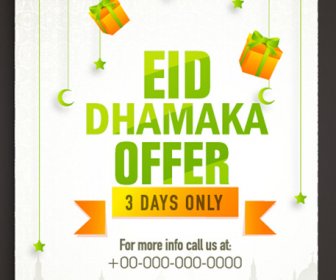 Eid Special Offer Sale Flyer Vector Set