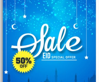 Eid Penawaran Penjualan Flyer Vector Set