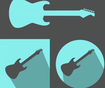 электрическая гитара векторных иконок