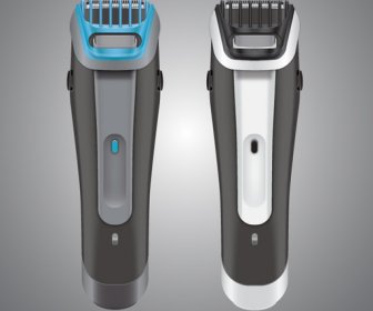 Electric Shaver Sets Realistic Vector