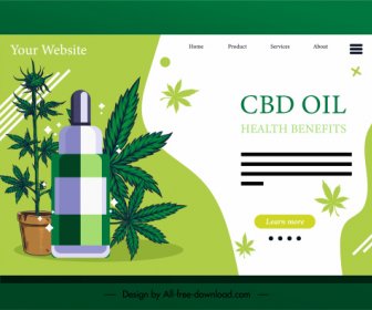 Electric Tobacco Homepage Template Cannabis Leaves Sketch