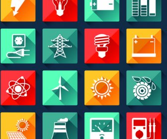 Electricity Icons Creative Vector