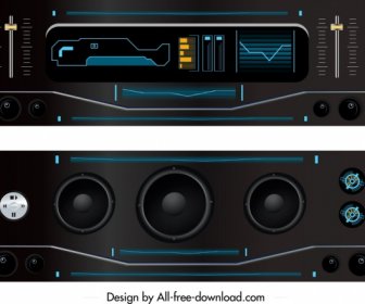 Ikon Pemutar Musik Elektronik Desain Hitam Modern
