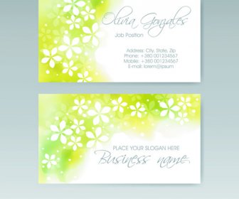 Elegant Business Cards Vectors Illustration Set