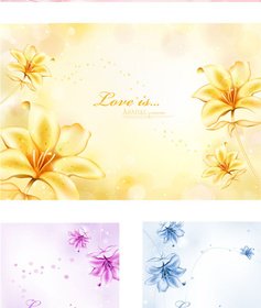 Elegant Dream Flowers Background Vector