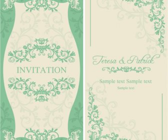 優雅な花の装飾的な結婚式の招待状のベクトル カード