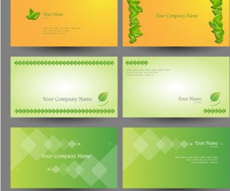 Elegante Grüne Natürliche Visitenkarten Vektor