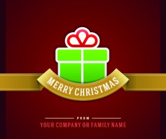 Elegant Merry Christmas Card Vector Graphics