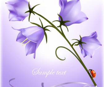 Elegant Purple Flower Background Art Vector