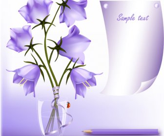 エレガントな紫花背景アートのベクトル