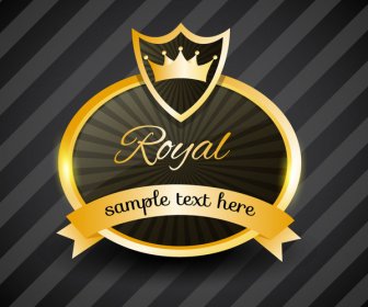 Elegant Royal Label Design On Striped Background