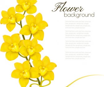 Elegant Yellow Flowers Art Background Vector